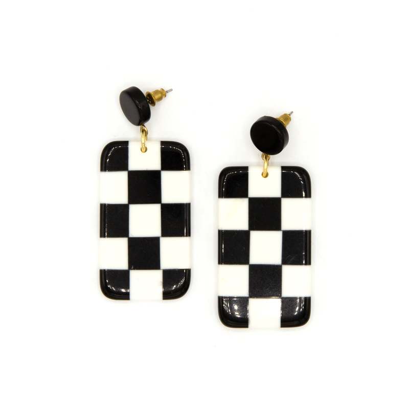 Fair Anita Checkered Resin Earrings