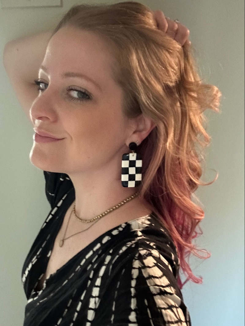 Fair Anita Checkered Resin Earrings