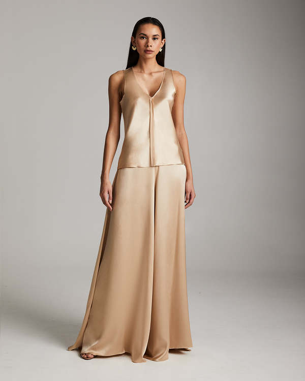 VOZ Silk Palazzo Pants