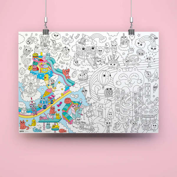 Omy Giant Colouring Poster Kawaii Poster - Multicolour | Garmentory