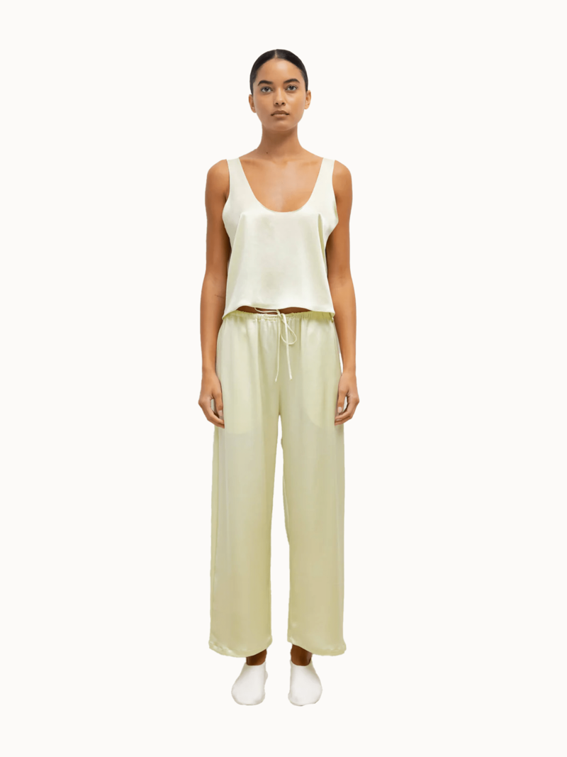 Leset Barb Crop Drawstring Pant - Citron