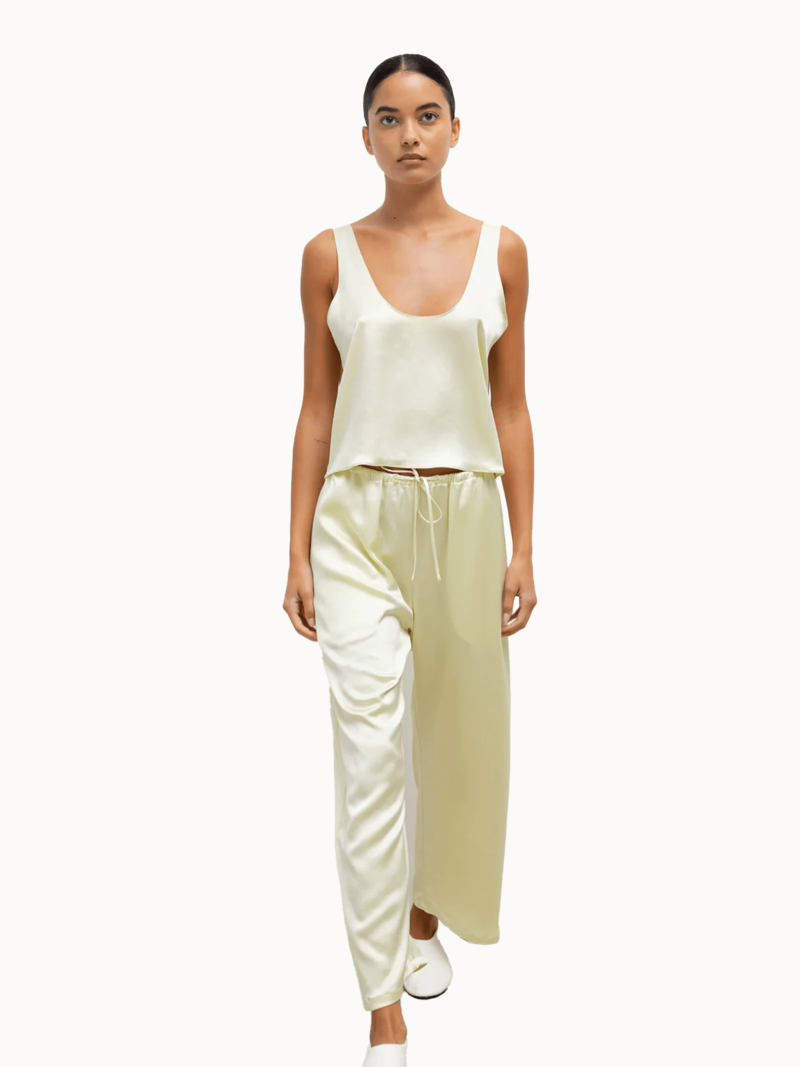 Leset Barb Crop Drawstring Pant - Citron