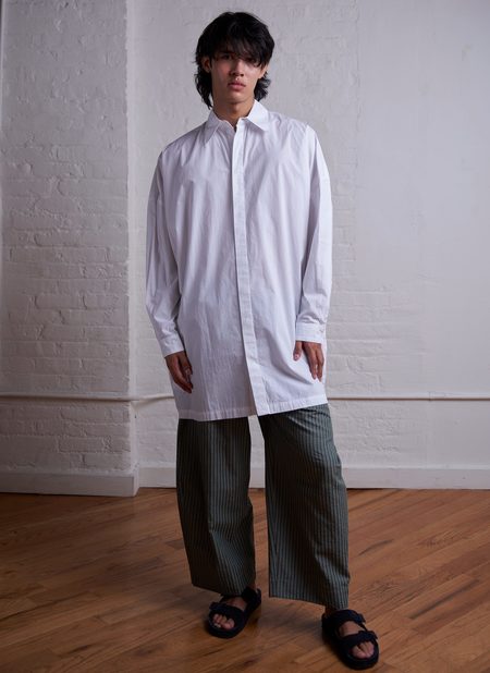 ジャケット・アウター GREI. 4poc poncho shirt 4 POCKET SHIRT PONCHO IN MIDNIGHT BLUE WASHED POPLIN - GREI