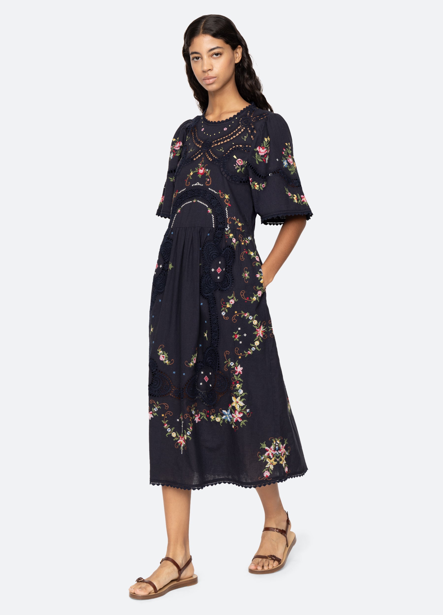 Sea NY Edwina S/S Dress - Navy | Garmentory