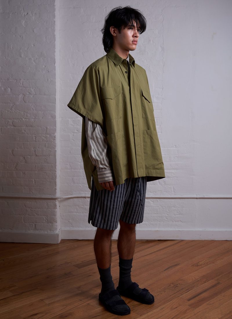 【GREI.】4 POCKET SHIRT PONCHO / BLACK GREI. 4 Pocket Shirt Poncho | Garmentory