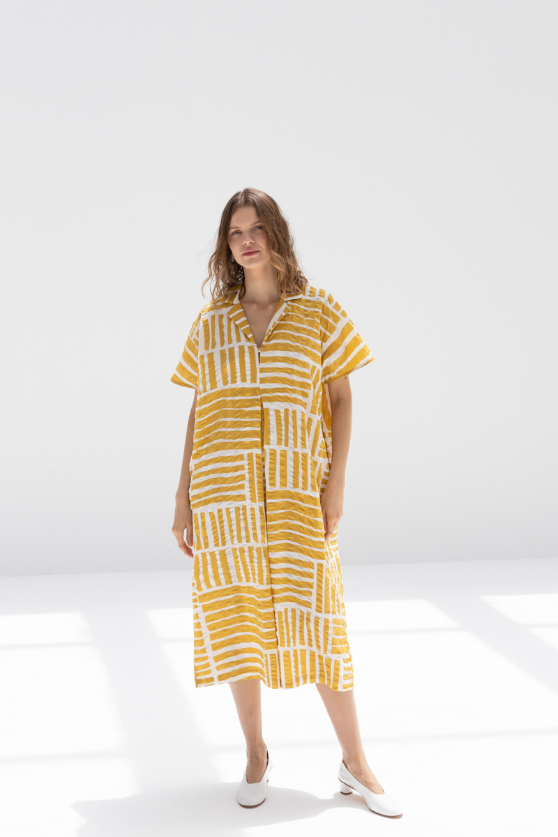 BLACK CRANE NARROW KITE DRESS - PRINT/GOLD BLACK CRANE NARROW KITE DRESS - PRINT/GOLD