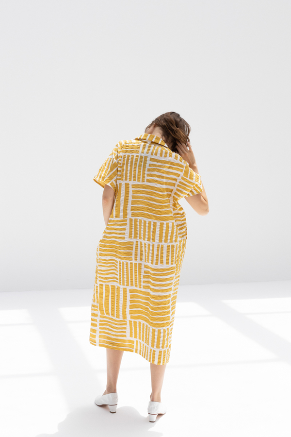 BLACK CRANE NARROW KITE DRESS - PRINT/GOLD BLACK CRANE NARROW KITE DRESS - PRINT/GOLD