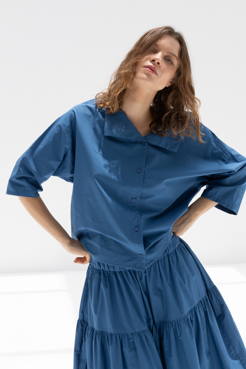 BLACK CRANE SAILOR TOP - BLUE