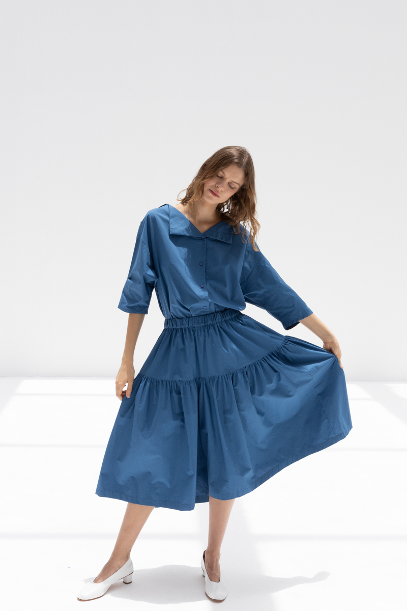 BLACK CRANE SAILOR TOP - BLUE