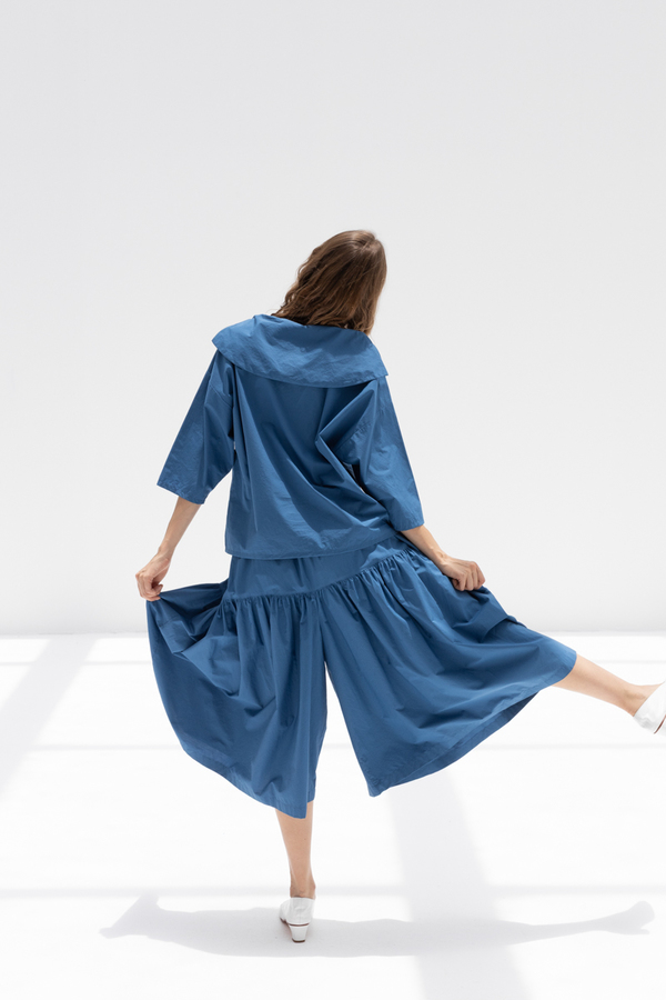 BLACK CRANE SAILOR TOP - BLUE
