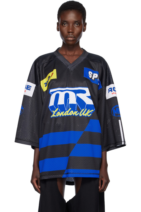 Martine Rose Oversized Football Top - Black | Garmentory