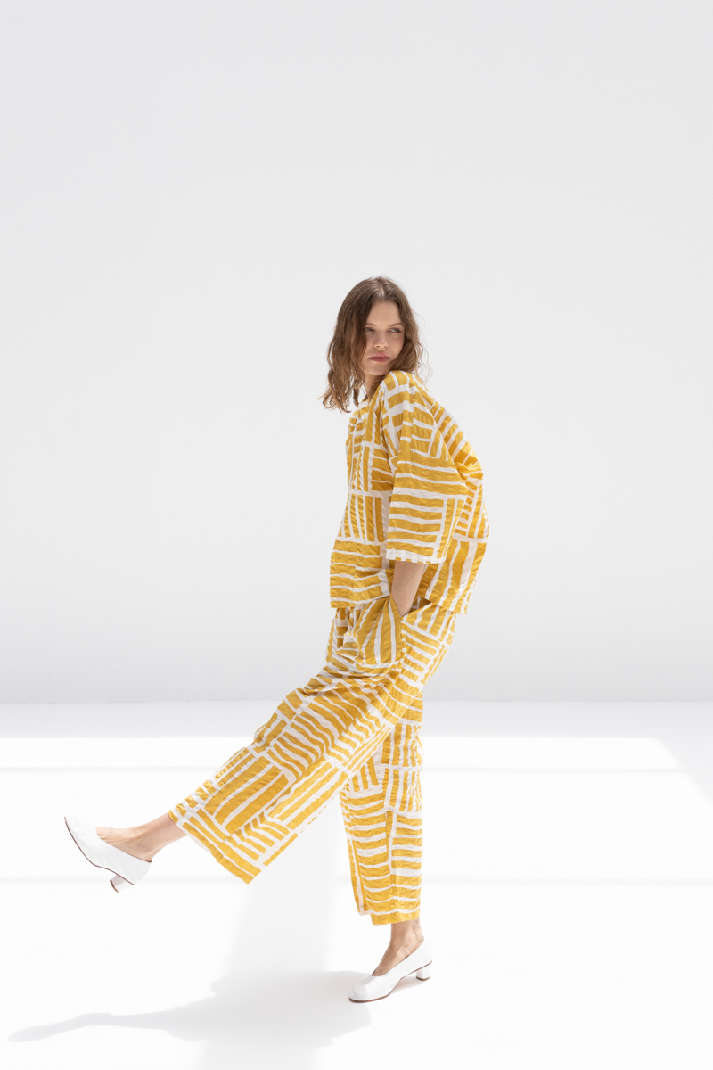 Black Crane Wide Pants - Print/Gold