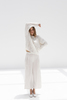 Black Crane Cable Knit Pants - Ivory - Thumbnail 3