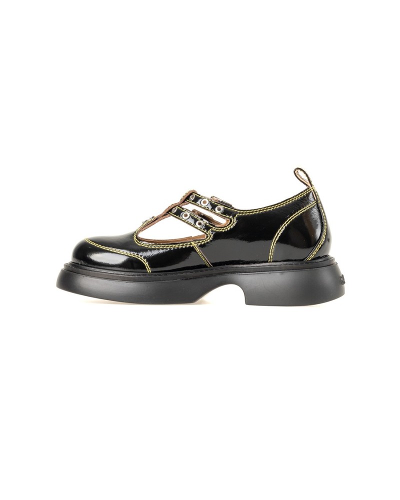 GANNI 厚底メリージェーン 23cm Ganni Chunky Sole Mary Jane Shoes - Black | Garmentory