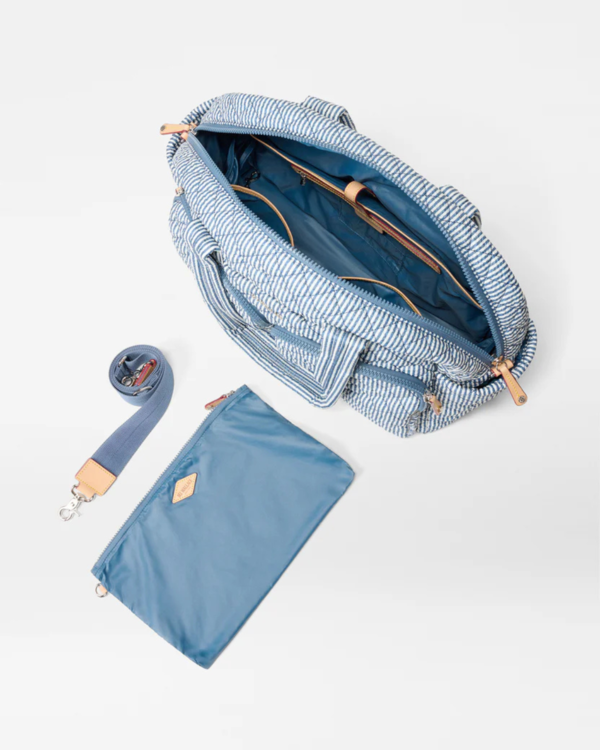 MZ Wallace Seersucker Nik Tote Bag - Blue | Garmentory