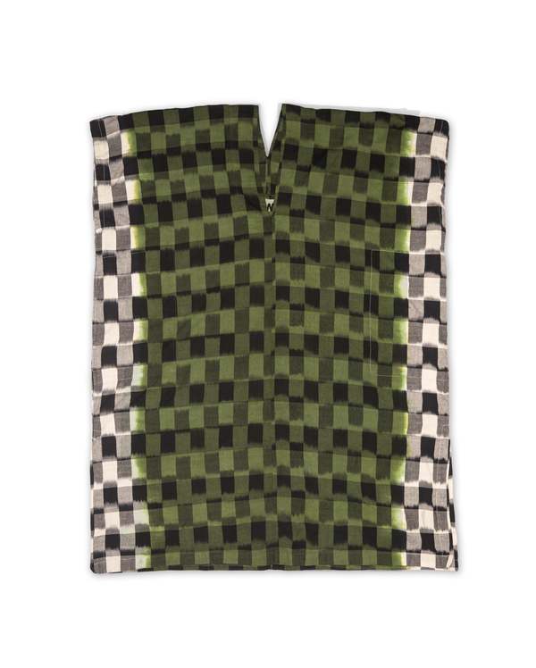 LWN Sello Caftan - Chive Dip Dye Ikat Check