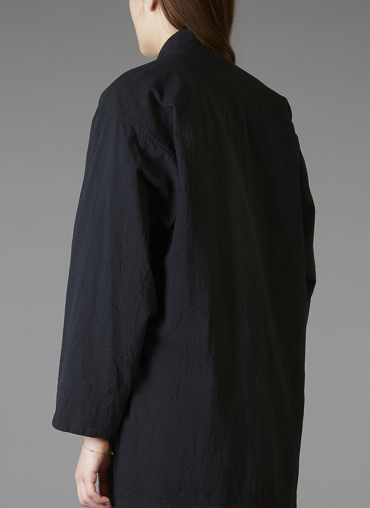 GREI. Indoor/Outdoor Heavy Crinkle Panel Robe - Black | Garmentory