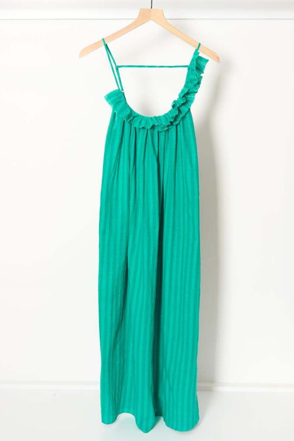 Two Emerald Ruffle Dress