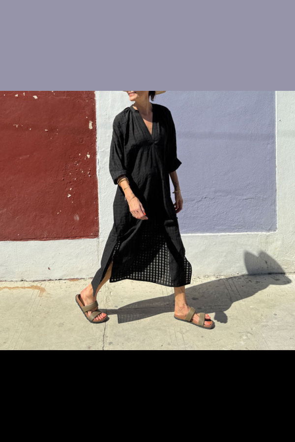 Two Grid Long Caftan