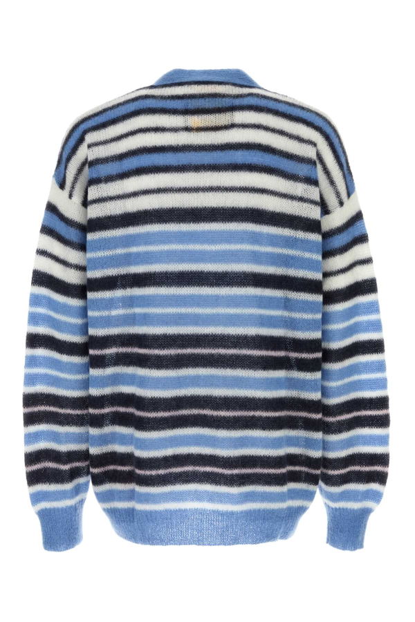 Marni Embroidered Mohair Blend Cardigan - Bluelilac