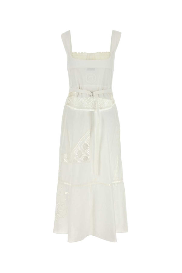 MARINE SERRE White Cotton Dress - White
