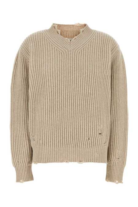 Tシャツ・カットソー MM6 MAISON MARGIELA Melange Brown Wool Blend Sweater MM6 Maison Margiela Melange Wool Blend Sweater - Brown