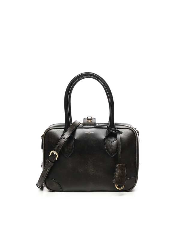 ハンドバッグ Golden Goose Deluxe Brand Vita Handbag In Vintage Leather Vita Bag in burgundy leather with gold details