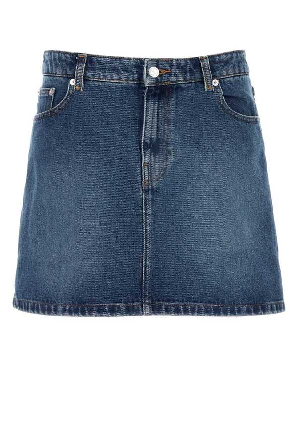 A.P.C. Denim Moss Mini Skirt - Washed Indigo