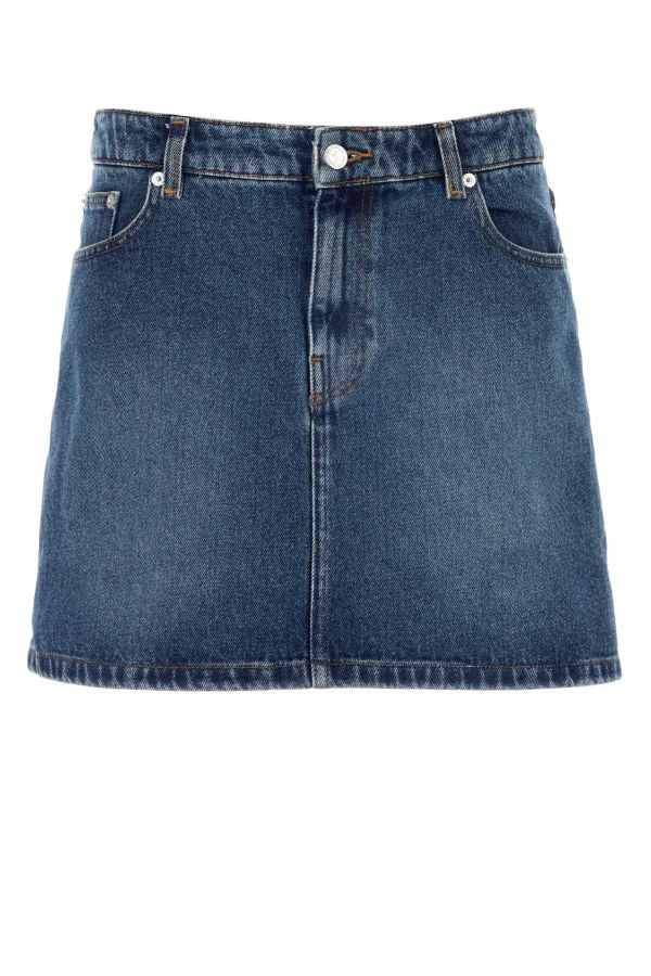 A.P.C. Denim Moss Mini Skirt - Washed Indigo