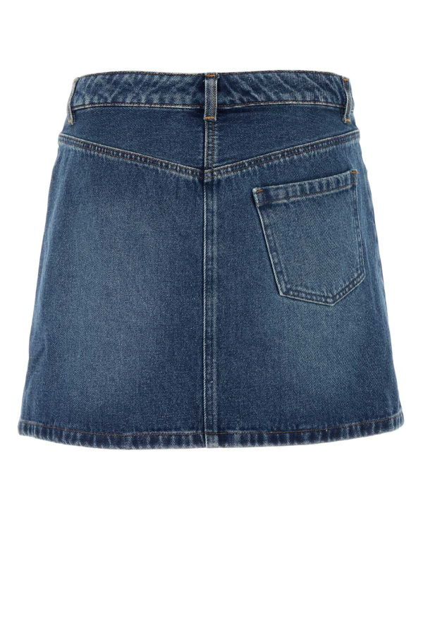 A.P.C. Denim Moss Mini Skirt - Washed Indigo