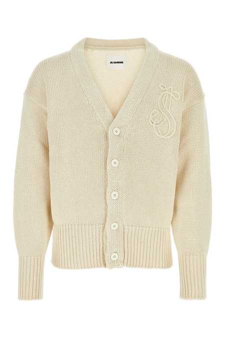 【送料&関税込】Jil Sander Ivory Cotton Cardigan Jil Sander leather buttons Cardigan - Beige | Garmentory