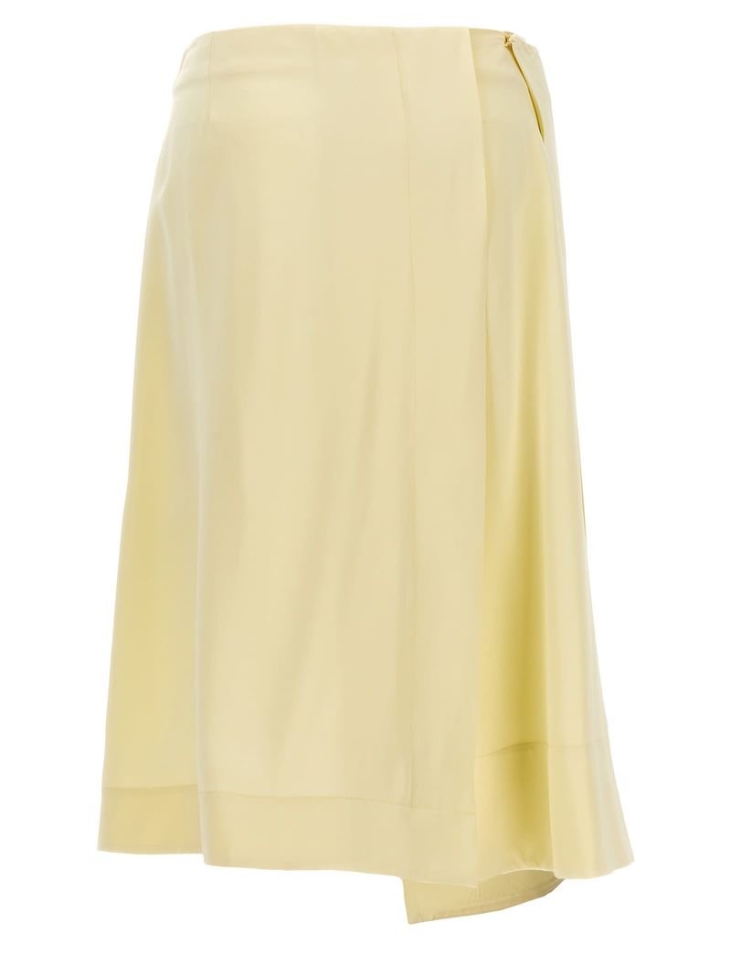 スカート JIL SANDER YELLOW VISCOSE BLEND SKIRT Jil Sander Satin Skirt With Side Slit - Yellow | Garmentory