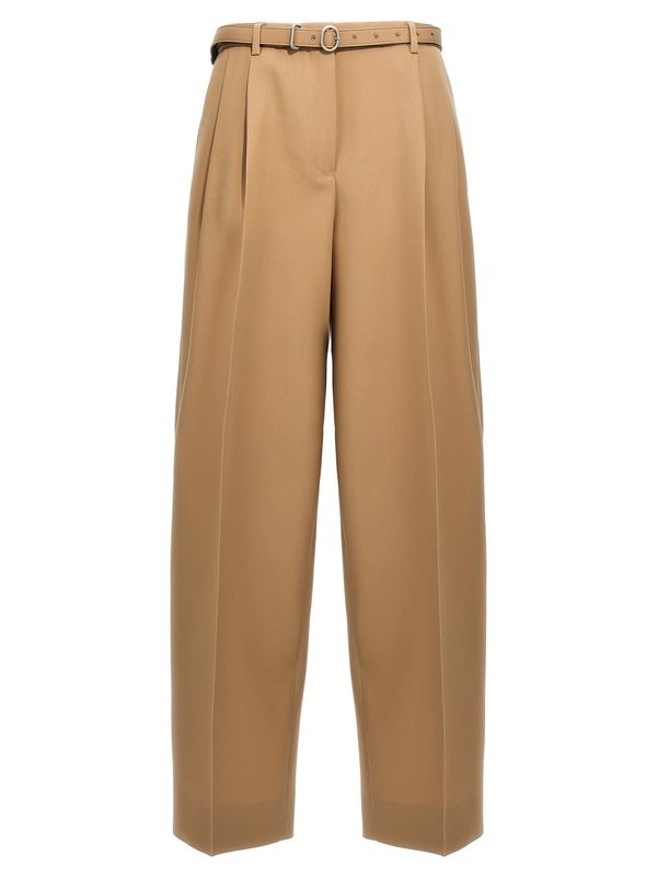 パンツ Jil Sander Gabardine Belt Pants Jil Sander Gabardine Belt Pants - Clay | Garmentory
