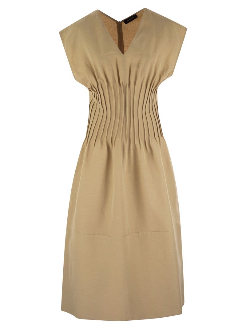ワンピース FABIANA FILIPPI Viscose and linen corset waist dress Fabiana Filippi Viscose And Linen Corset Waist Dress - Sand