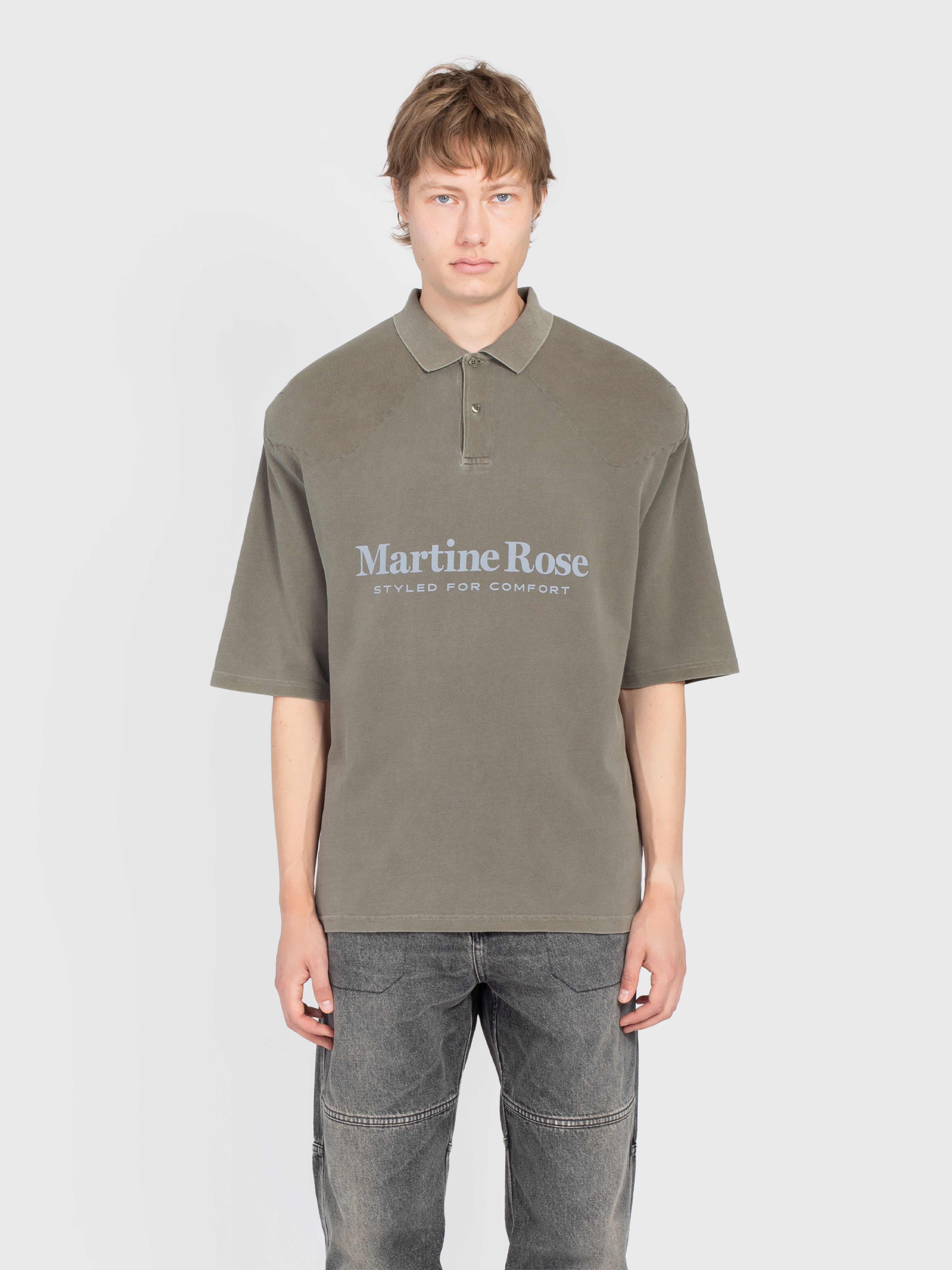 Martine Rose Knitted Padded Polo - Green | Garmentory