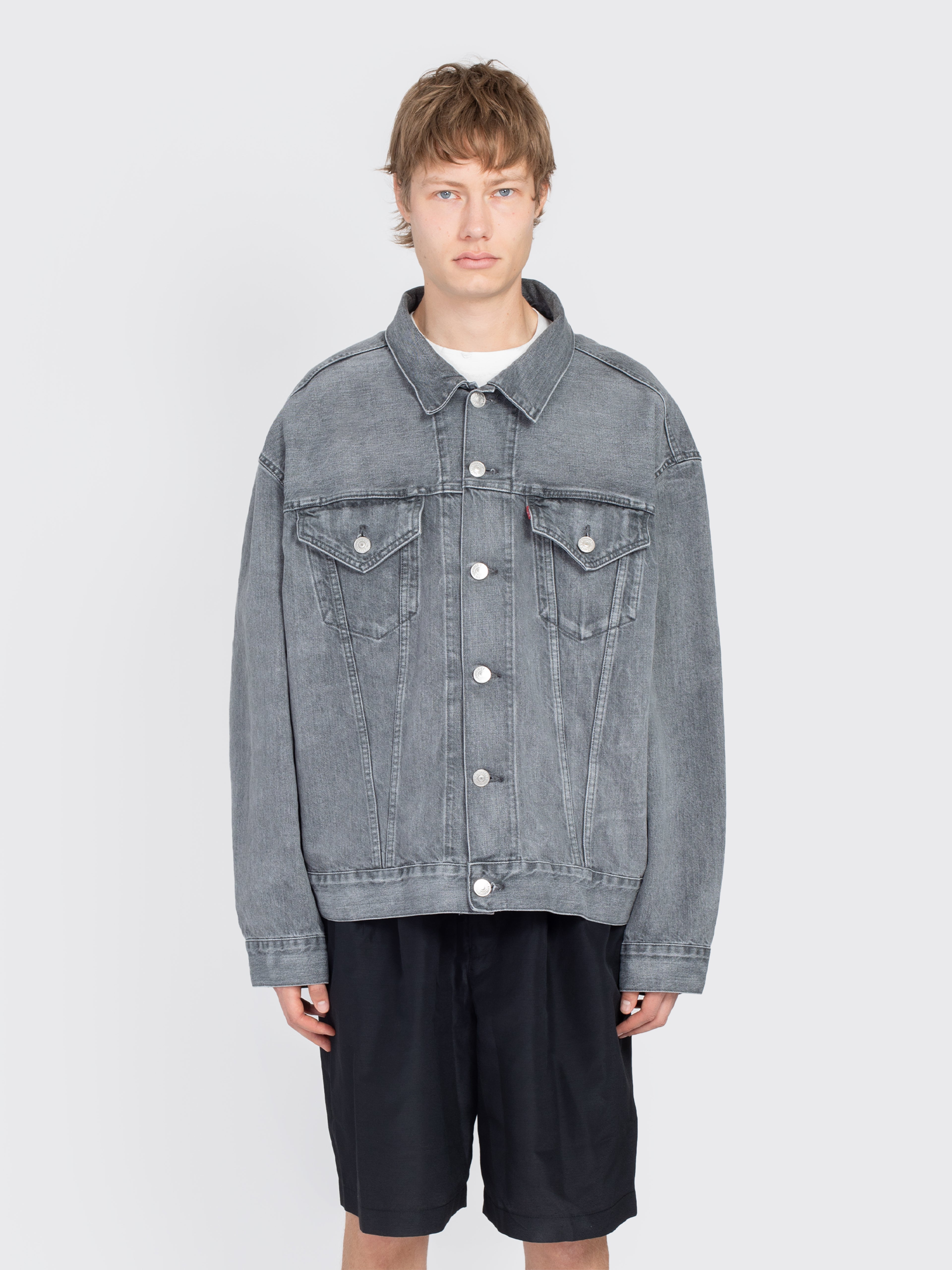 JUNYA WATANABE Selvedge Denim Trucker Jacket - Grey/Grey | Garmentory