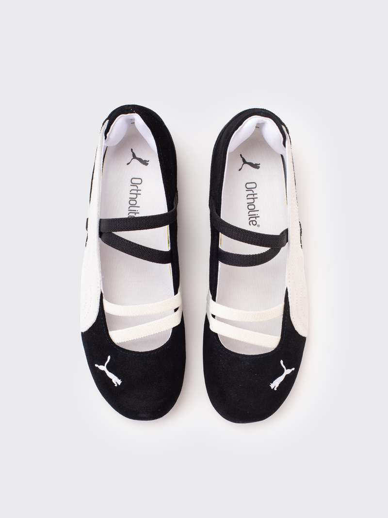 Puma Speedcat Ballet Suede Sneaker - Black/White/Warm White Puma Speedcat Ballet Suede Sneaker - Black/White/Warm White