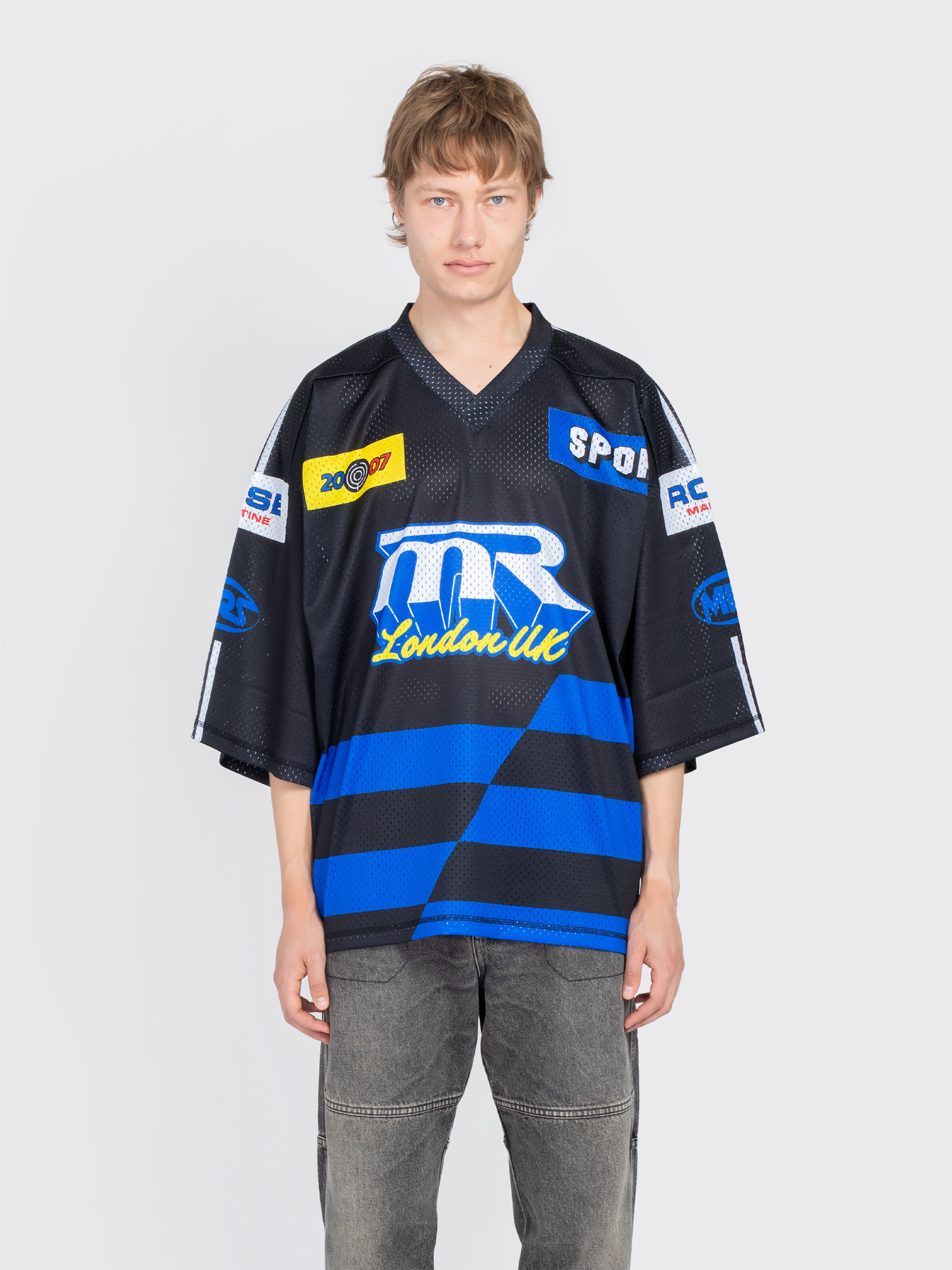 トップス MARTINE ROSE OVERSIZED FOOTBALL TOP M OVERSIZED FOOTBALL TOP in BLACK | Martine Rose