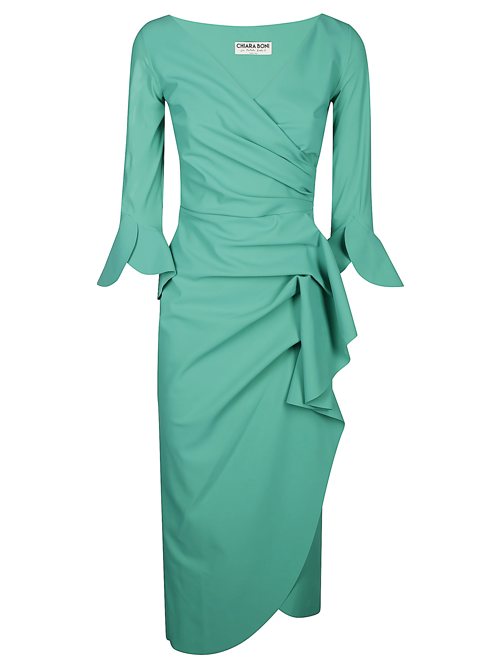 chiara boni green dress Triwan - Emeraude Champagne/Rose Gold