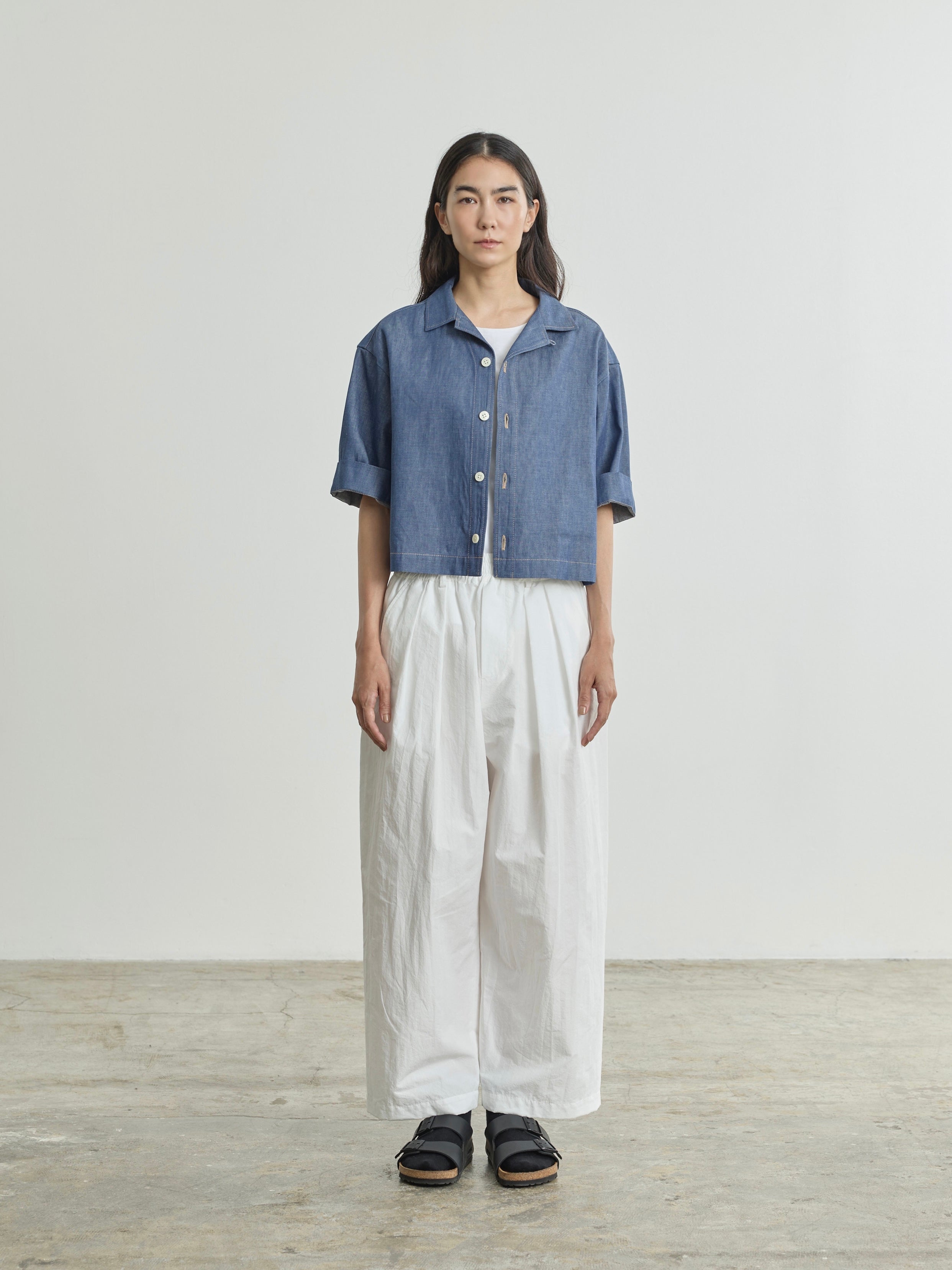 Nicholson & Nicholson Roma Cropped Denim Shirt | Garmentory