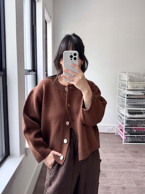 Nikki Chasin Shiloh Cotton Cardigan - Mocha | Garmentory