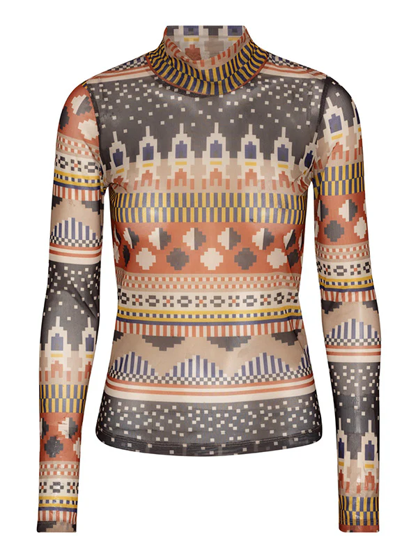 Henrik Vibskov Mesh Turtleneck Top - Space Invaders