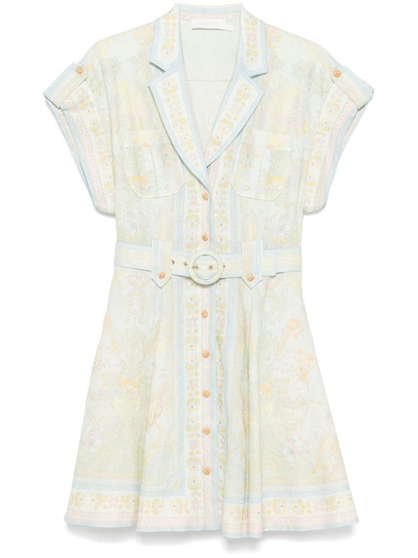 bleu mini dress Pale Color Floral Open Back Mini Dress in Light Blue Medium. / Light Blue