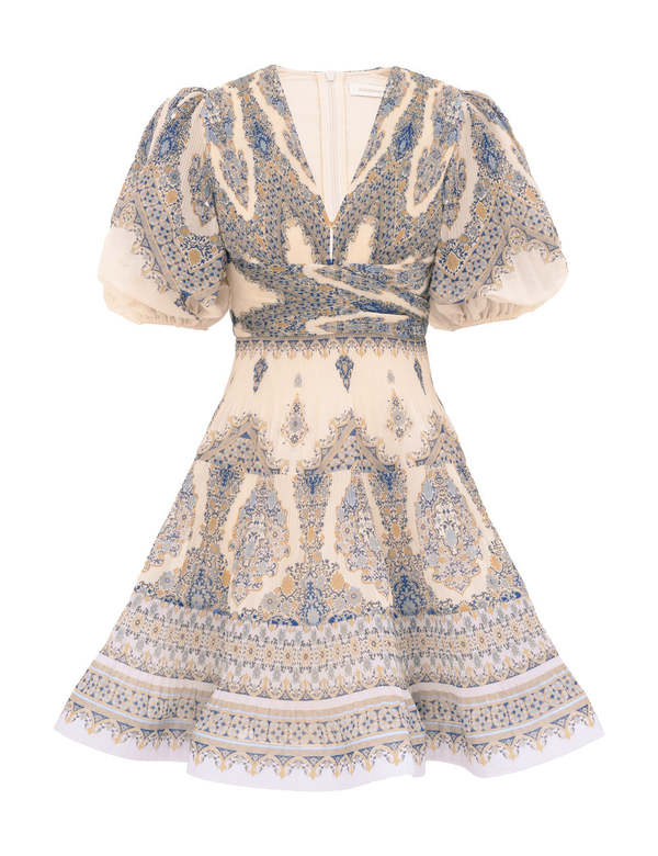 strapless open back dress Zimmermann Pleated Mini Dress, Lapis, Size 0 main image 0