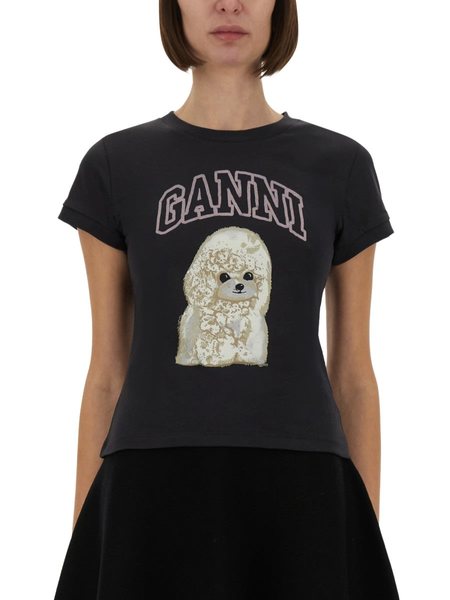 Ganni Basic Jersey Cat Relaxed T-Shirt | Garmentory