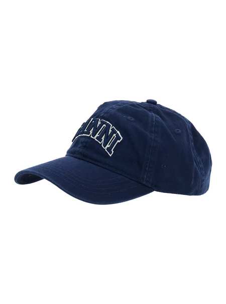 キャップ GANNI SLATE COTTON BASEBALL CAP Ganni Slate Cotton Baseball Cap - Black | Garmentory