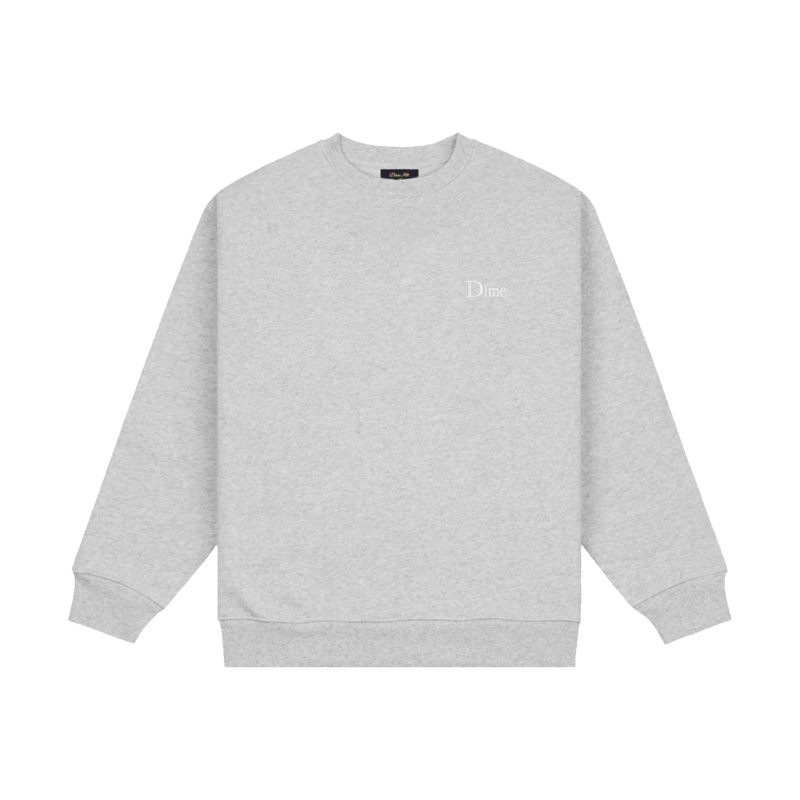 Dime Classic Small Logo Crewneck - Heather Grey Dime Classic Small Logo Crewneck - Heather Grey