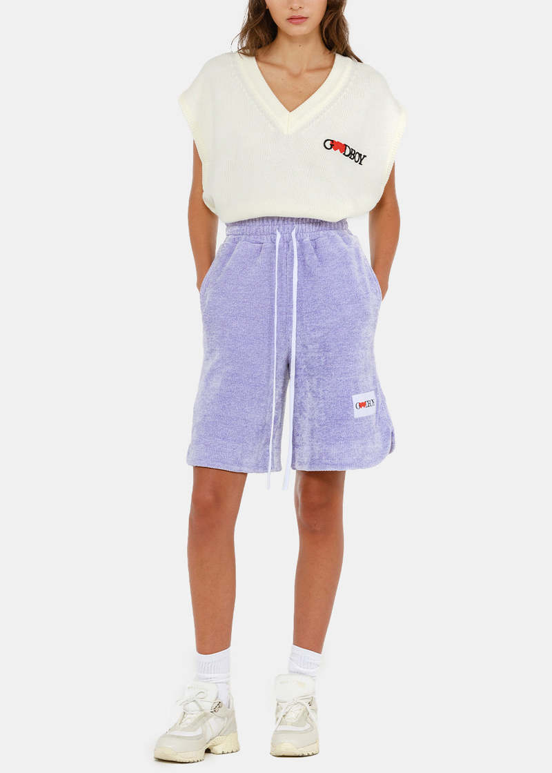 XOXOGOODBOY Oversized Logo Patch Towel Shorts - Violet XOXOGOODBOY Oversized Logo Patch Towel Shorts - Violet