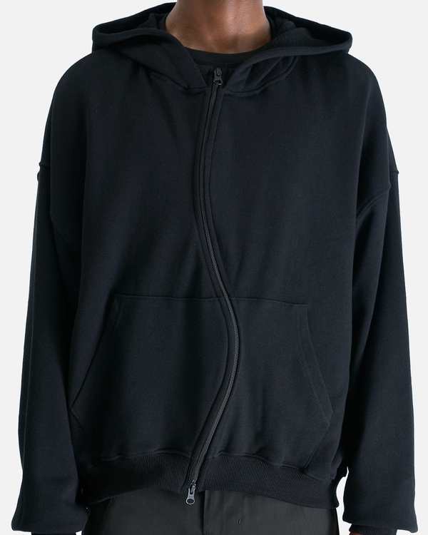 FFFPOSTALSERVICE Curved Zip-Up Round Hem Hoodie | Garmentory