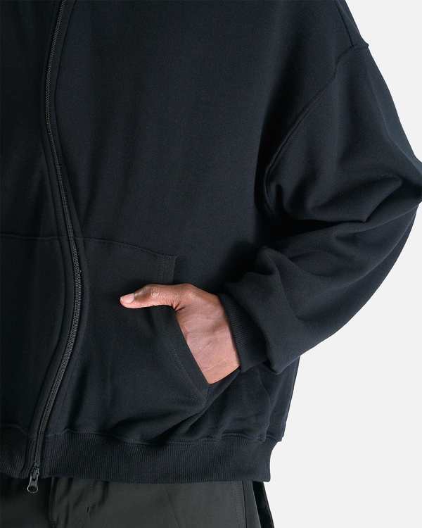FFFPOSTALSERVICE Curved Zip-Up Round Hem Hoodie | Garmentory